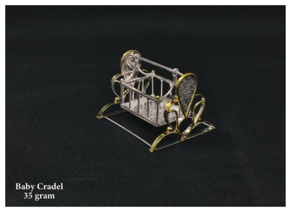 Miniature Pure Silver Baby Cradle