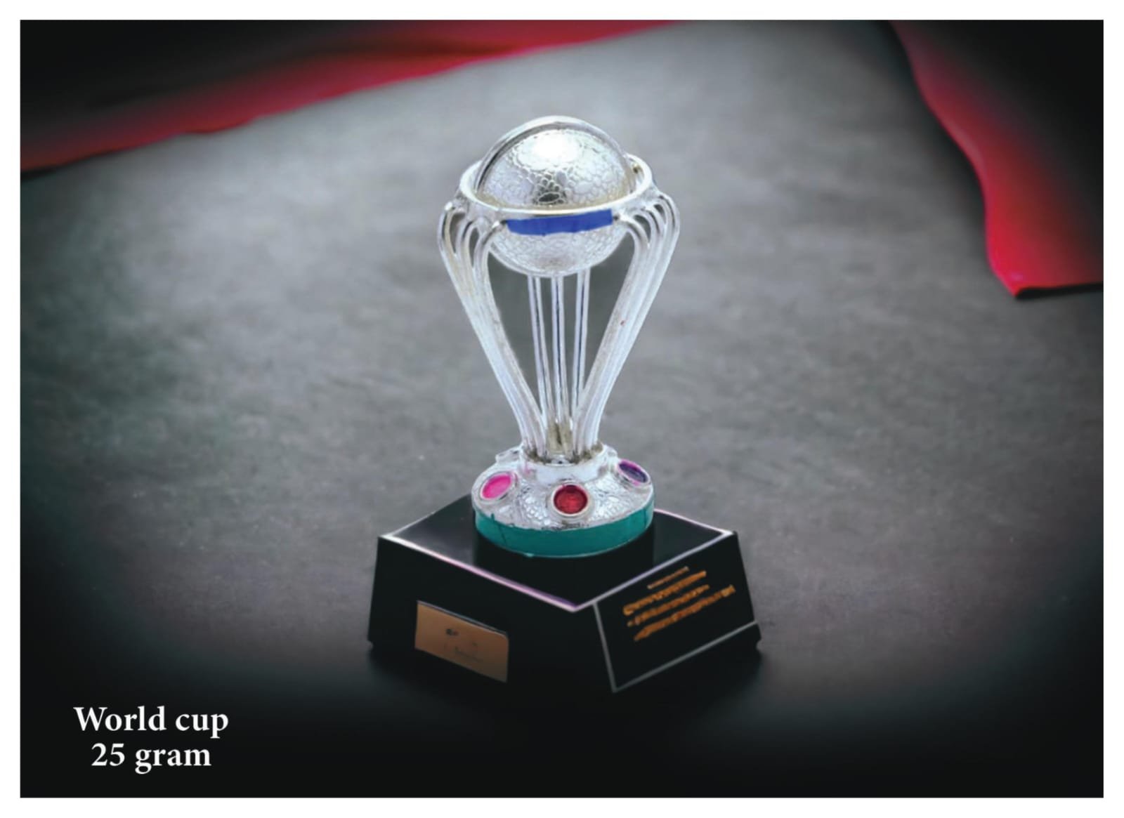 Miniature Pure Silver Cricket Worldcup