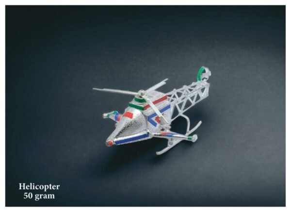 Miniature Pure Silver Helicopter