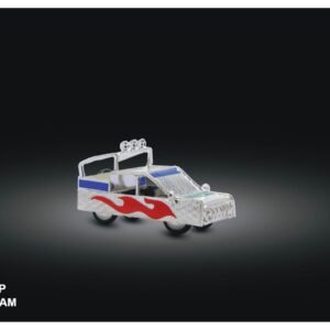 Miniature Pure Silver Jeep