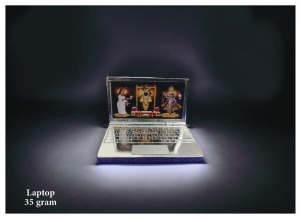 Miniature Pure Silver Laptop