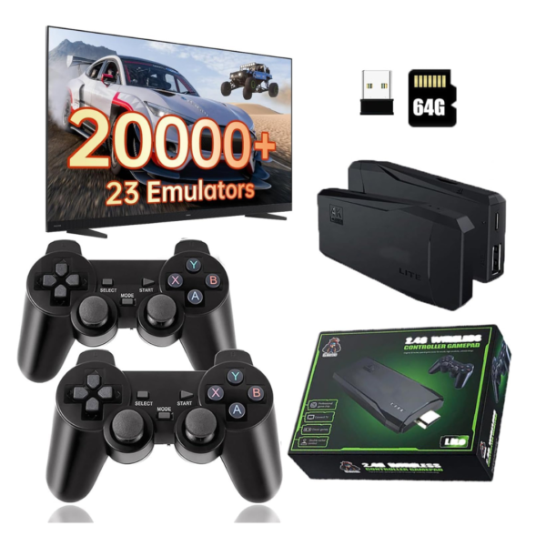 Retro Game Stick, Video Game for TV with 20,000+ Games Black