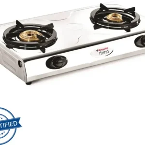 Butterfly Rhino 2 Burner Gas Stove – Stainless Steel, Manual Ignition, Brass Burners, ISI Certified, 3 Years Warranty